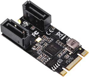 IO CREST M.2 B+M Key to SATA III 2 Ports Expansion Card Jmicro JMB582 Chipset, Add Two SATA 3.0 Devices to Any M.2 2242 Slot SI-ADA40149