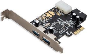Syba SD-PEX20122 2 Port USB 3.0 with 19 Pin Header PCIe x1 Card VIA Chipset