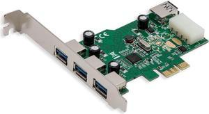 Syba 3 External USB 3.0 Type A Ports and one Internal USB3.0 PCI-E x1 Expansion Card Molex Power Renesas Chipset SD-PEX20137