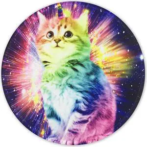 Mouse Pad Non-Slip Rubber Base Mousepad with Stitched Edge Gaming Round Mouse Pads Waterproof Office Mouse Pad Small Size 7.87 x 7.87 Inch (Champion Cat)