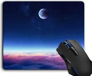 Mouse Pad Space Galaxy Moody Moon Computer Mouse Pads Desk Accessories Non-Slip Rubber Base Mousepad for Laptop Mouse
