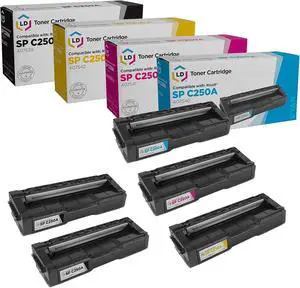 LD Products Compatible Toner Cartridge Replacement for Ricoh SP C250 (2 Black, 1 Cyan, 1 Magenta, 1 Yellow, 5-Pack) for use in C250DN, C250SF, C261SFNw & C261DNw