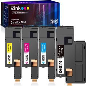 E-Z Ink (TM) Compatible Toner Cartridge Replacement For Dell 1250 810WH C5GC3 XMX5D WM2JC to use with 1250c C1760nw C1765nfw 1350cnw 1355cn 1355cnw printer (1 Black, 1 Cyan, 1 Magenta, 1 Yellow)4 Pack