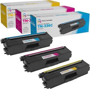 LD Compatible Toner Cartridge Replacement for Brother TN336 High Yield (Cyan, Magenta, Yellow, 3-Pack)