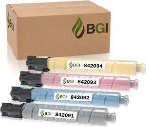 BGI Compatible Replacement Toner for Ricoh MP C307 MP C306 MP C406 MP C407 Toner Ink | 842091,842092, 842093, 842094 | 4-Pack High Yield