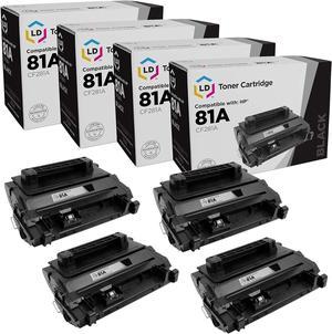 LD Compatible Toner Cartridge Replacement for HP 81A CF281A (Black, 4-Pack)