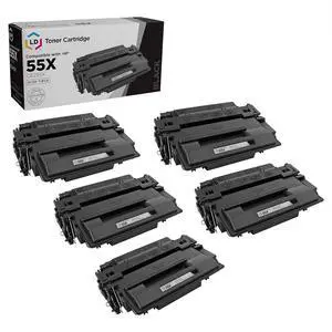 LD Products Compatible CE255X Replacements for HP 55x Toner Cartridge Black for use in Laserjet P3010, P3015n, P3015d, P3015dn, P3015x, P3015, M521dn, MFP M521dw, M525dn (HY, 5-Pack)