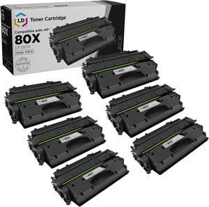 LD Compatible Replacements for Hewlett Packard CF280X (HP 80X) 6PK HY Black Toner Cartridges for Laserjet Pro 400 ...