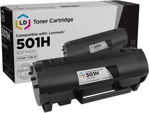 LD Compatible Toner Cartridge Replacement for Lexmark 501H 50F1H00 High Yield (Black)