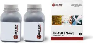 Laser Tek Services Toner Refill Kit Compatible with Brother TN450 TN420 TN-450 TN-420