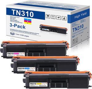 3-Pack(1C+1M+1Y) TN310C TN310M TN310Y Toner Cartridge Replacement for Brother TN310 TN-310 to use with HL-4150CDN HL-4140CW HL-4570CDW HL-4570CDWT MFC-9640CDN MFC-9650CDW MFC-9970CDW Printer Toner