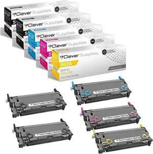 CS Replacement Toner Cartridge Compatible with HP 3505n Q6470A Black Q6471A Cyan Q6472A Yellow Q6473A Magenta 502A Color 3600N 3600DN 3800N 3800DN 3800DTN CP3505N CP3505DN 5 Color Set
