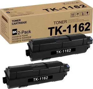 Ennovor TK1162 TK-1162 1T02RY0US0 (Black,2 Pack) Toner Cartridge Replacement for Kyocera ECOSYS P2040 P2040DW P2040DN Toner Kit Printer