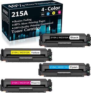 4-Pack (BK+C+Y+M) 215A | W2310A W2311A W2312A W2313A Toner Cartridge Replacement for HP Color Laserjet Pro MFP M182nw(7KW55A) M182n(7KW54A) M183fw(7KW56A) M155 M182 Printer Ink Cartridge