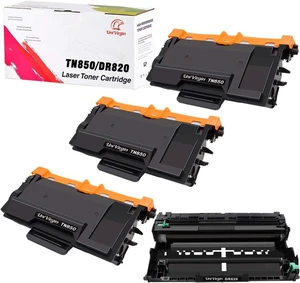 Compatible Brother TN850 TN820 Toner & DR820 Drum Unit Set Replacement for Brother DR-820 TN-850 TN-820 3 x Toner & 1 x Drum Compatible Brother TN850 TN820 Toner & DR820 Drum Unit Set Replacement for Brother DR-820 TN-850 TN-820 3 x Toner & 1 x Drum
