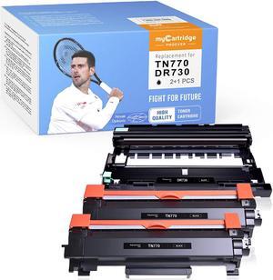 myCartridge PHOEVER Compatible Toner Cartridge Replacement for Brother TN770 TN-770 DR730 DR-730 for HL-L2370DW HL-L2370DWXL MFC-L2750DW MFC-L2750DWXL Printer(1 Drum+2 Toner,3-Pack)