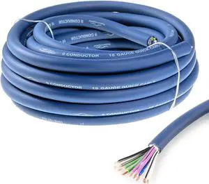 TOPSTRONGGEAR 20 Feet 9-Conductor Speaker Cable, 18AWG 100% OFC, 4-Channel Speaker Wire and Remote Wire (18 Gauge)