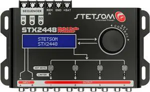 STX 2448 DSP PRO - Digital Signal Processor, DSP PRO, Equalizer, High Precision Crossover, Filters, Limiter, Digital Audio Processor 2.4, 2 inputs & 4 outputs