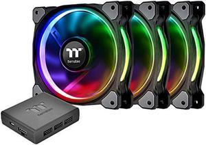 Thermaltake Riing Plus 12 RGB TT Premium Edition 120mm Software Enabled 12 Controllable LED RGB 9 Blades Case/Radiator Fan -Triple Pack. CL-F053-PL12SW-A