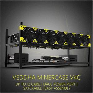 Veddha V4C 8/12 GPU Stackable Frame Open Air Mining Rig Case Ethereum LTC BTC Bitcoin Miner Rig Case