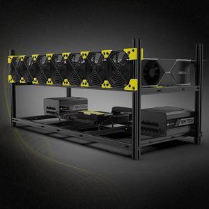 Veddha 6/8 GPU Aluminum Stackable Open Air Mining Computer Frame Rig Ethereum (V4C-8/12GPU+7FANS)