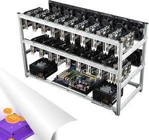20 GPU Open Air Mining Rig, Mining Rig Open Air Case Stackable for Ethereum, Computer Mining Aluminum Stackable Bitcoin 35 * 14 * 22In