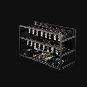 Open Air Mining Computer, Stackable Mining Rig Frame for ETH/ETC/ZEC/BTC, Support All Standard ATX Motherboards, Frame Only,Black,16 GPU