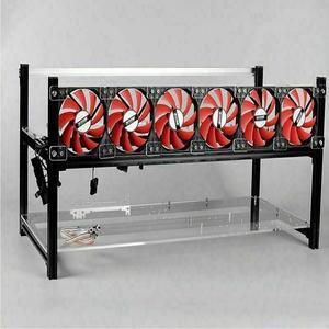 8 GPU with 6 Fans Aluminum Stackable Open Air Mining Computer Frame Rig Ethereum Veddha for Ethereum(ETH)/ETC/ZCash/BTC/Monero Easy Assemble