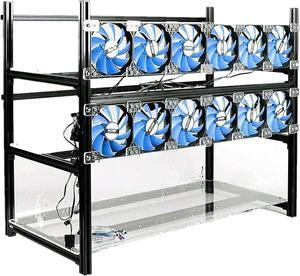 14 GPU Open Air Mining Miner Rig Frame Case Holder ETH Ethereum BTC ZEC Bitcoin Noir