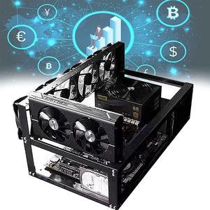 WuliFANX 6/8 Gpu Mining Rig Case, Mining Rig Frame, Open Air Pc Case Frame, for Crypto Coin Currency Bitcoin Mining, 19.6x8.7x11.5inch, Fans & GPU is Not Included (Size : 6Gpu)