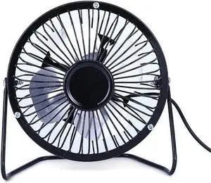 DWCA 4 Inch Mini USB Desk Fan, Portable Cooling Fan Small Compact Table Fan Size for Office, Room Desktop Small Personal USB Fan (Color : Black)