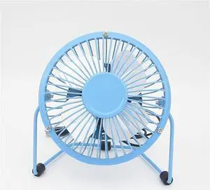 DWCA 4 Inch Mini USB Desk Fan, Portable Cooling Fan Small Compact Table Fan Size for Office, Room Desktop Small Personal USB Fan (Color : Blue)