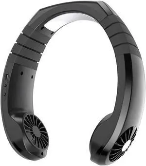 Portable Neck Fan, 3600mAh Battery Operated Ultra Quiet Hands Free USB Fan, Adjustable High Flexibility Wearable Personal Fan for Home Office Outdoor Travel Low Noise Design (Color : Black)