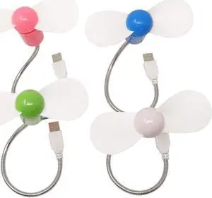 Honbay 4PCS Mini Mobile Portable USB-Powered Cooling Fan Gooseneck Air Blower for Desktop PC Computer Laptop Notebook Tablet
