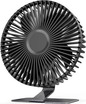 6 inch USB Desk Fan 4 Speeds Ultra-quiet 90° Adjustment for Better Cooling Portable Mini Powerful Desktop Table Fan Small Personal Fan for Home Office Metal Base Black
