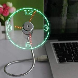 ONXE LED USB Clock Fan with Real Time Display Function,USB Clock Fans,Silver,1 Year Warranty (Clock)