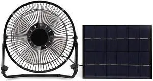 Raguso 5.2W USB Solar Powered Camping Fan Portable Fan for Cooling Ventilation Outdoor Travelling Fishing Hiking Picnic