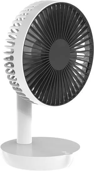 USB Desktop Fan 5 Speed Silent Summer Office Home USB Fan 90 Angle Adjustable Internal 4000mAh Charging for Emergency