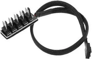 Aimeixin PWM Fan Hub PC CPU Motherboard Cooling 4 PIN/3PIN Fan Power Cable Hub Splitter Adapter 1 to 5 Fan PWM Case Fan Connector for Desktop Computer Cooler Case Fans