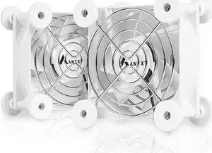 80mm USB Fan, USB Computer Fan, 80mm Fan, Silent Fan for Receiver DVR Playstation Xbox Computer, White Dual Packs