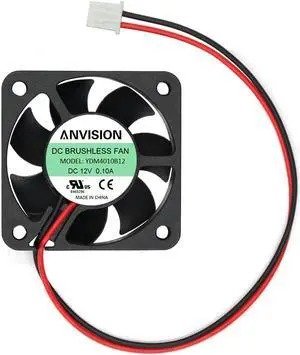40mm x 10mm DC 12V Brushless Cooling Fan, Dual Ball Bearing, 2 Pin