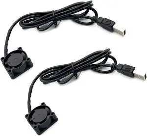 KIRO&SEEU 2pcs USB 5V DC Fan 2510 Small 2 pin Cooling Cooler Computer 25mm X 10mm (25x25x10)