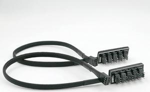 PWM Fan Splitter Extension Cable - 1 to 5 Computer Fan Splitter Cable Compatible with 3 Pin and 4 Pin PC Cooling Fans, 10 inch Black Sleeve Nylon Braided Cable