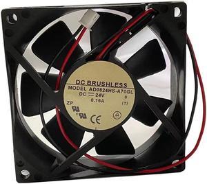 AD0824HS-A70GL DC24V 0.16A 8cm 8025 2-Wire Cooling Fan Fan