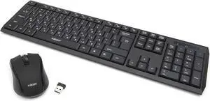 Fujicom Hebrew Keyboard Wireless Mouse Combo Hebrew/English Alphabet Built-in LCD Status Dashboard Sleek Design Seamless Typing