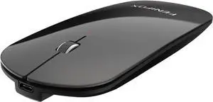 FENIFOX Bluetooth Mouse Slim Mini Whisper-Quiet Flat Portable Wireless Mice Rechargeable Compatible with Laptop,PC,Tablet Android Windows XP(Black)