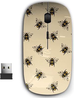 KAWAMOUSE 2.4G Ergonomic Portable USB Wireless Mouse for PC, Laptop, Computer, Notebook with Nano Receiver (Honey Bee)