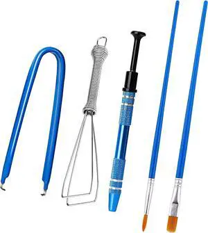 SAVITA 5pcs Mechanical Keyboard Switch Puller Set, Keycap Switch Remover Opener Kit Keyboard Cleaner Tool Including Key Caps Puller, Switch Clamp, Stem Holder, Lube Pens (Blue)