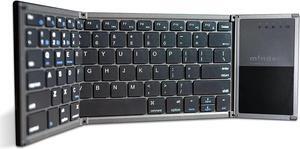 obVus Solutions - minder Foldable Keyboard Bluetooth with Trackpad  Wireless Portable Keyboard with Touchpad for Laptop, Tablets, and Phones