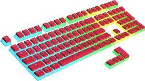 Ranked Pudding PBT Keycaps | 112 Double Shot Translucent ANSI US & ISO Layout | OEM Profile for RGB Mechanical Gaming Keyboard (Red)